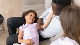 Cute family spending quality time together